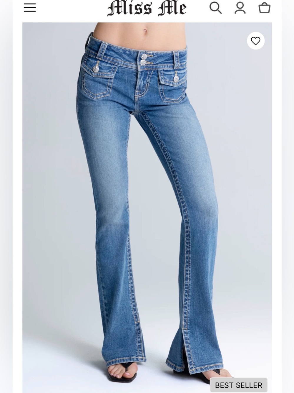 Miss Me "Heaven" Bootcut Jeans Size 27 Medium Wash Embellished Rhinestone